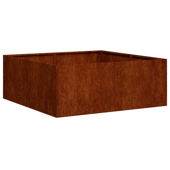 plantekasse rustfarvet 80x80x30 cm forvitringsstål