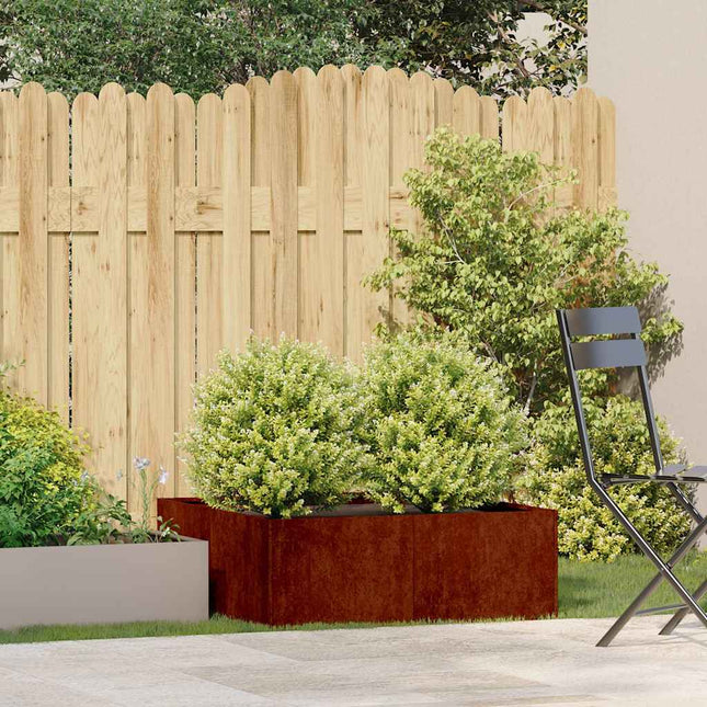 plantekasse rustfarvet 80x80x30 cm forvitringsstål
