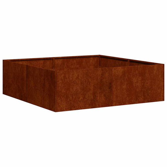 plantekasse rustfarvet 100x100x30 cm forvitringsstål