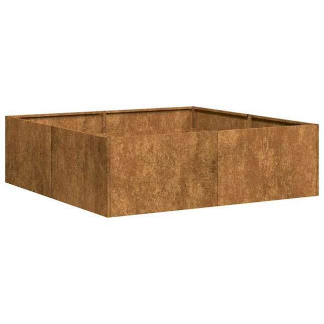 plantekasse rustfarvet 100x100x30 cm forvitringsstål