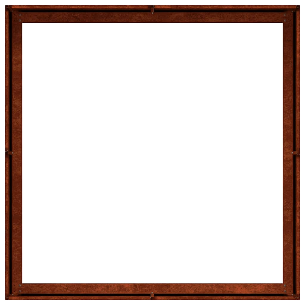 plantekasse rustfarvet 100x100x30 cm forvitringsstål