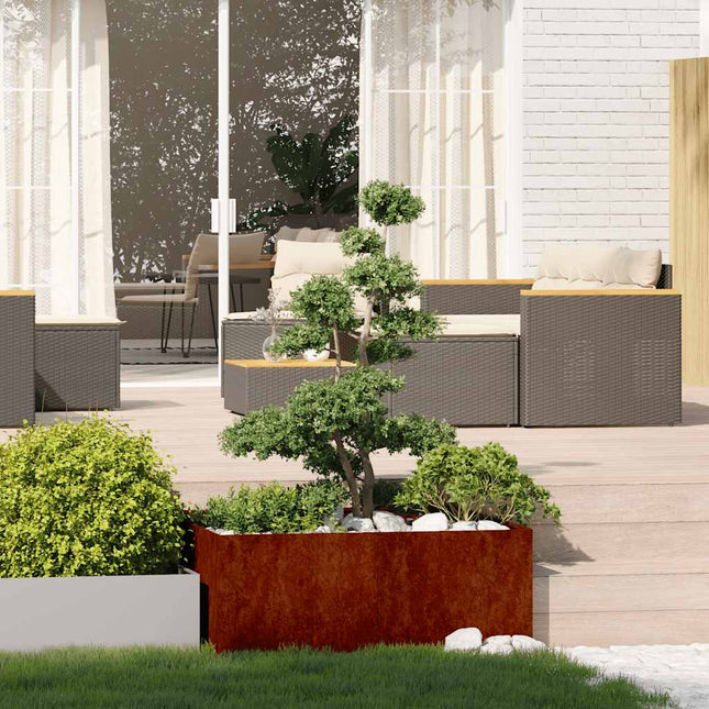 plantekasse rustfarvet 100x100x40 cm forvitringsstål