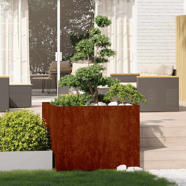 plantekasse rustfarvet 100x100x80 cm forvitringsstål