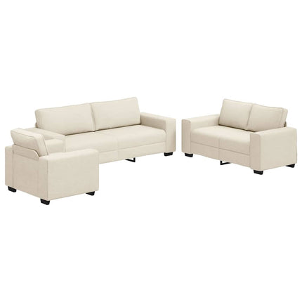 Sofa 3 stk. Beige Linned-blandet stof