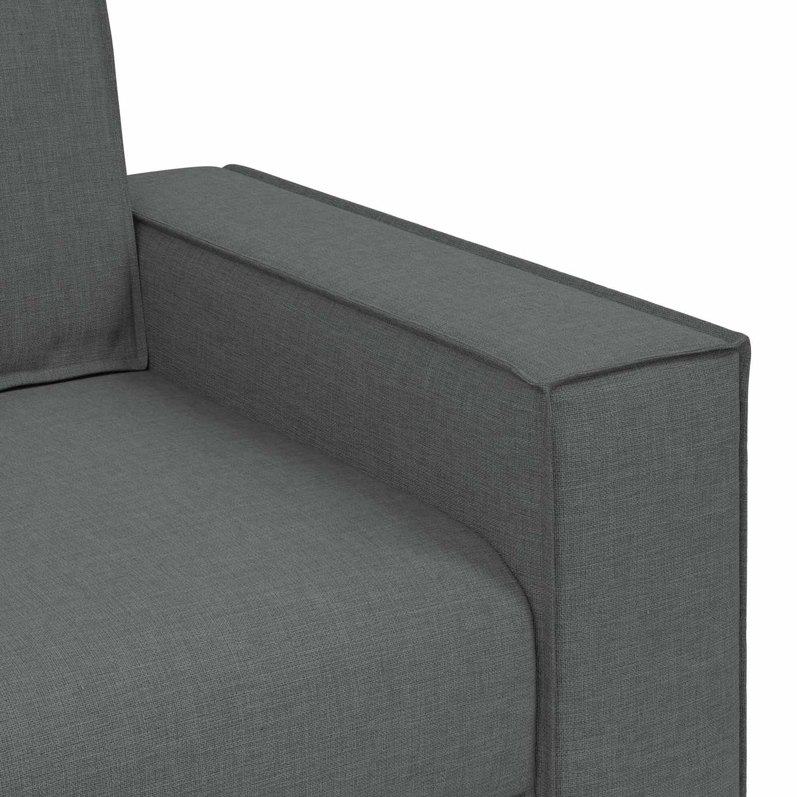 Sofa 3 pcs Mørkegrå Linned-blandet stof