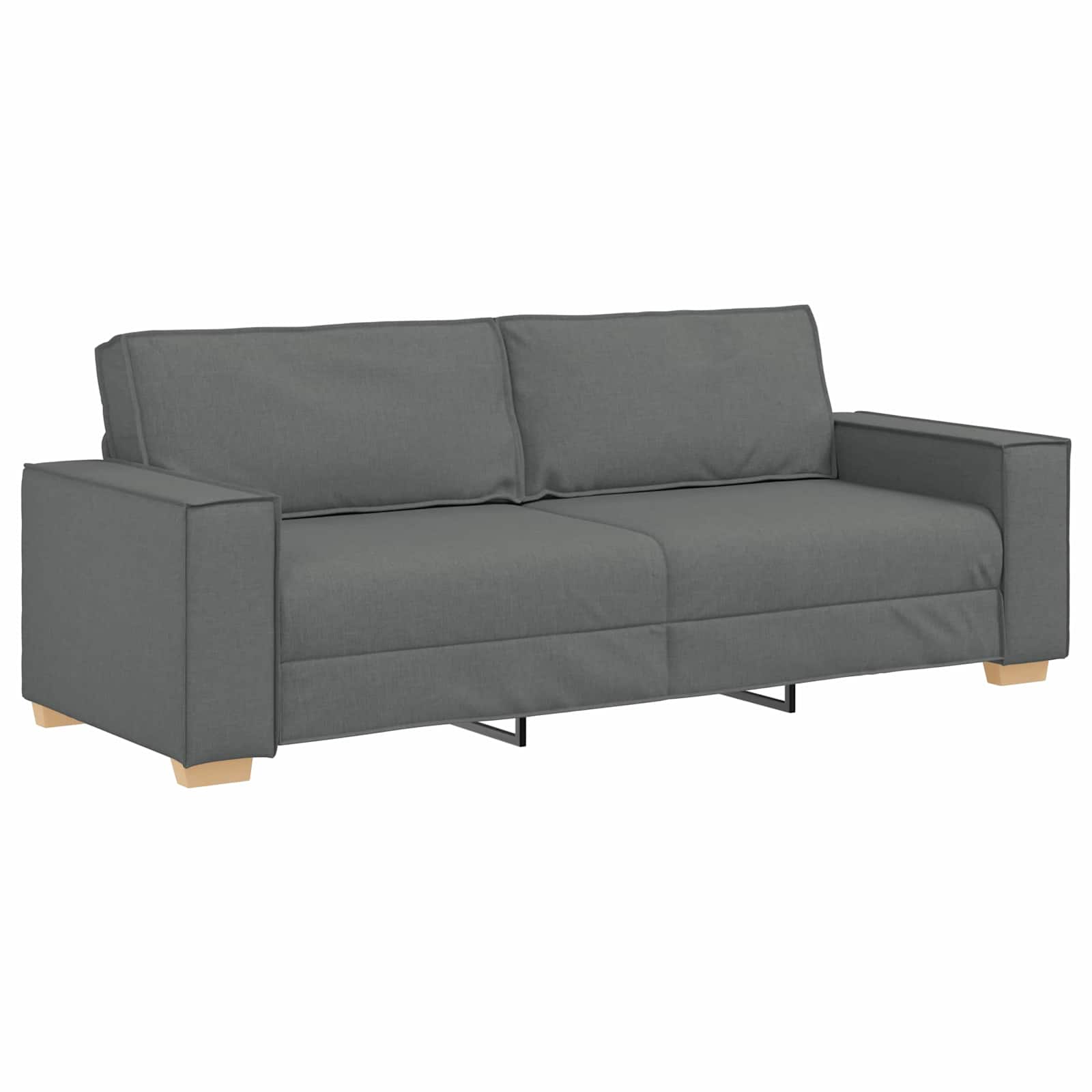 Sofa 3 pcs Mørkegrå Linned-blandet stof