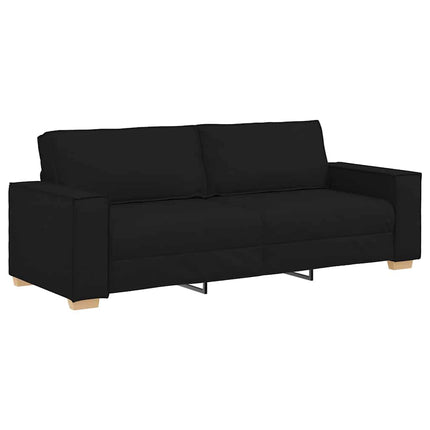 Sofa 3 pcs Sort 220 x 80 x 84 cm Linned-blandet stof