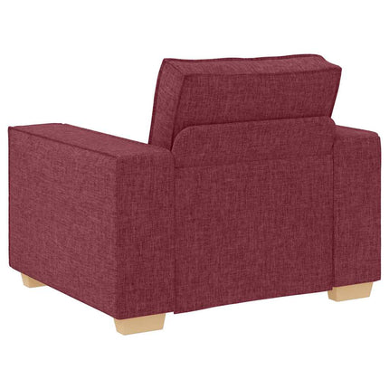 Sofa 3 pcs Vinrød 220 x 80 x 84 cm Linned-blandet stof