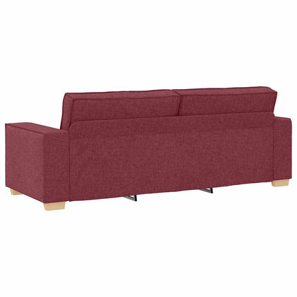Sofa 3 pcs Vinrød 220 x 80 x 84 cm Linned-blandet stof