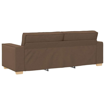 Sofa 3 pcs Brun 220 x 80 x 84 cm Linned-blandet stof