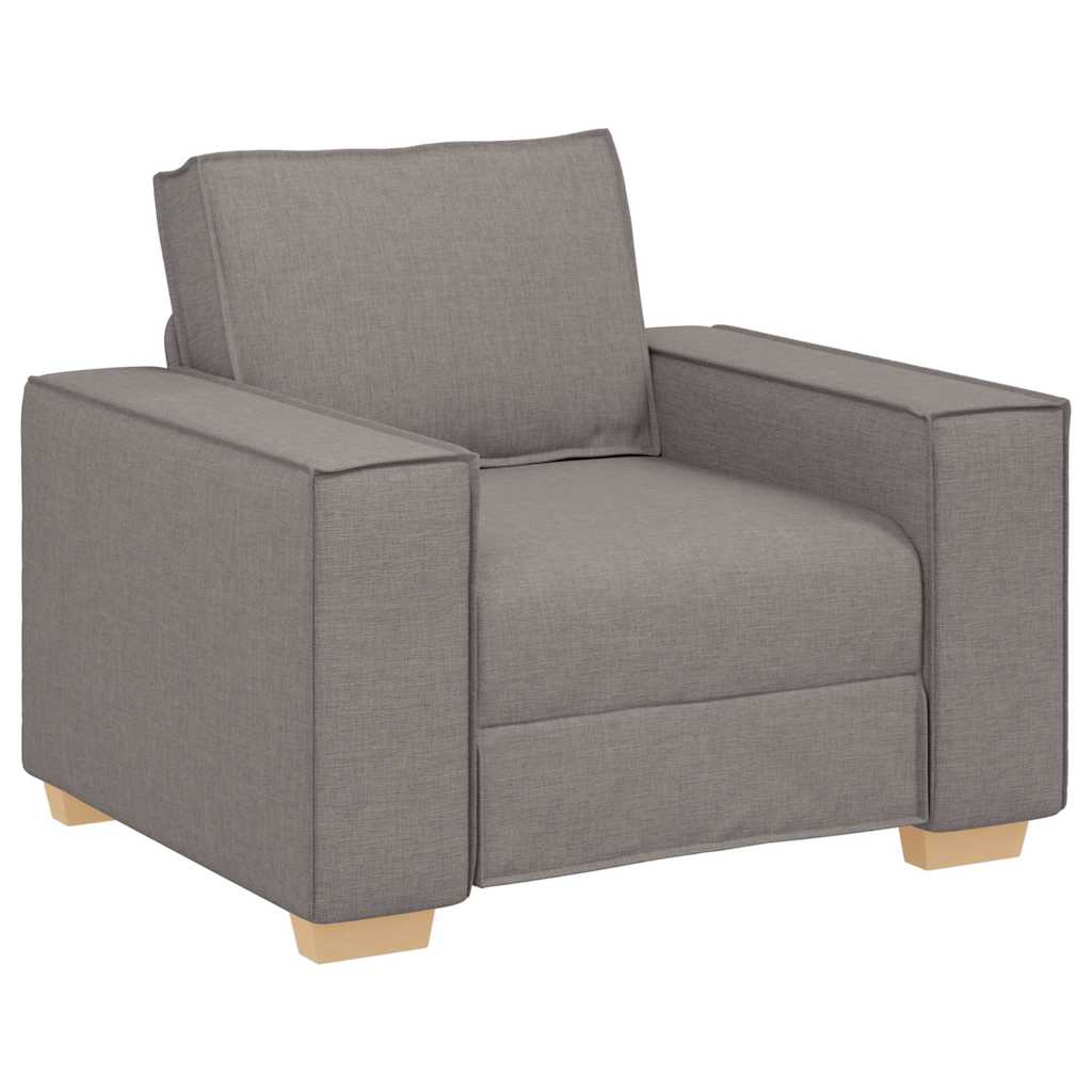 Sofa 3 pcs Gråbrun Linned-blandet stof