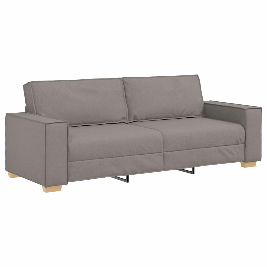 Sofa 3 pcs Gråbrun Linned-blandet stof