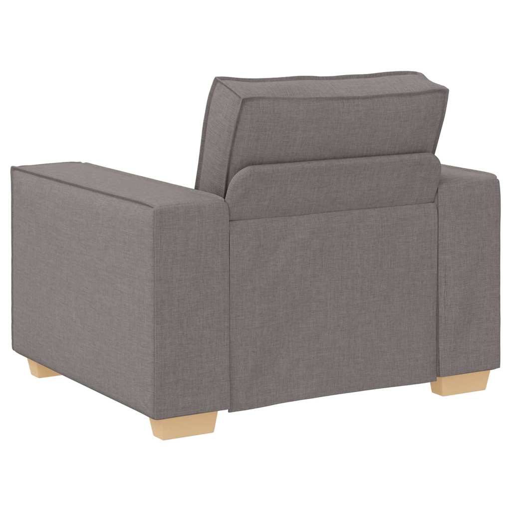 Sofa 3 pcs Gråbrun Linned-blandet stof