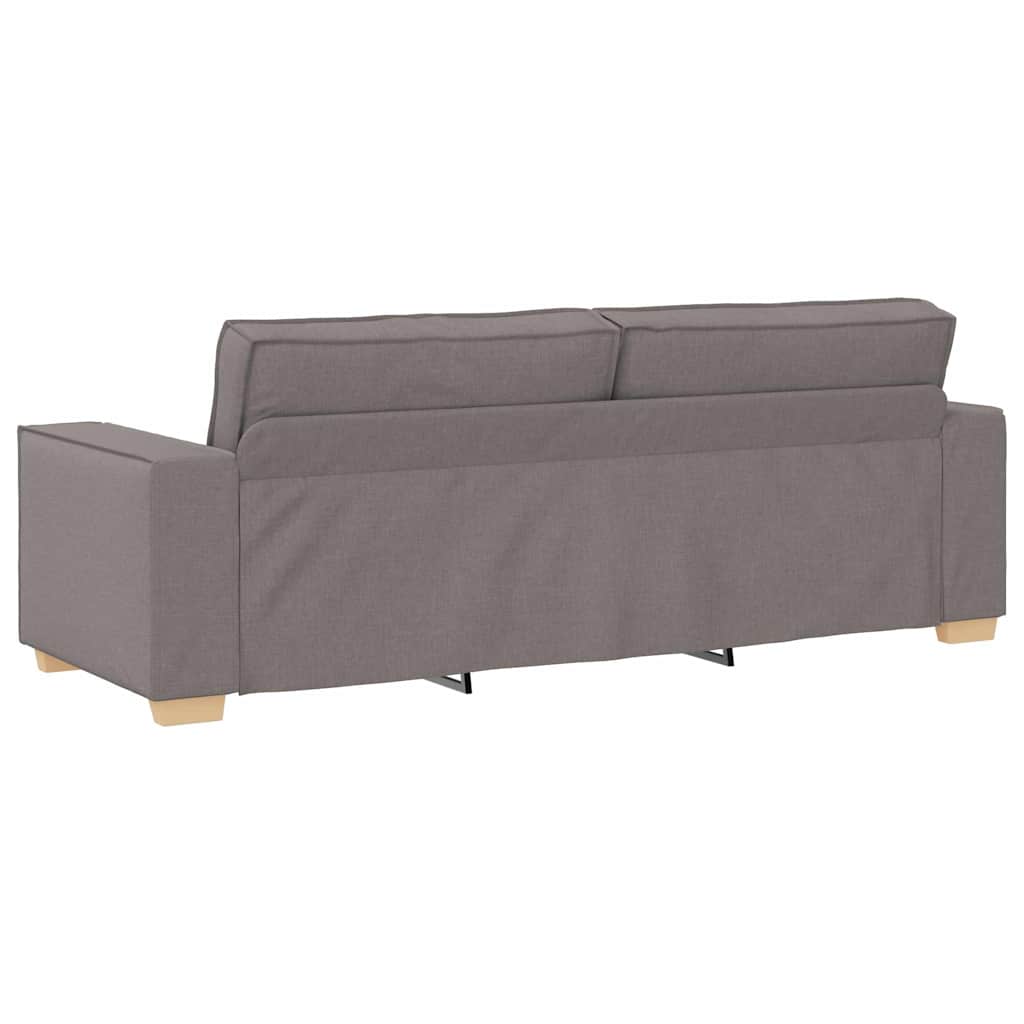 Sofa 3 pcs Gråbrun Linned-blandet stof