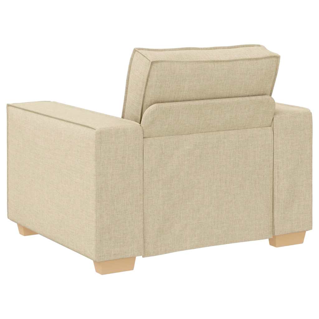 Sofa 3 pcs Creme Linned-blandet stof