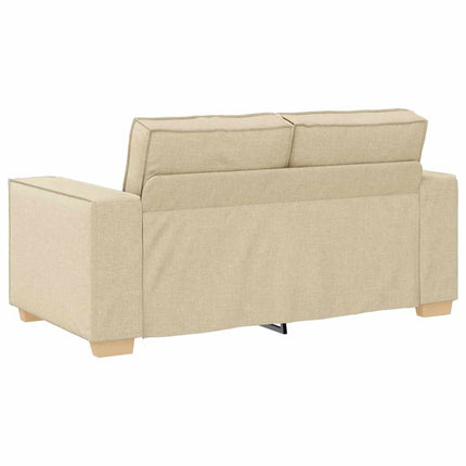 Sofa 3 pcs Creme 220 x 80 x 84 cm Linned-blandet stof