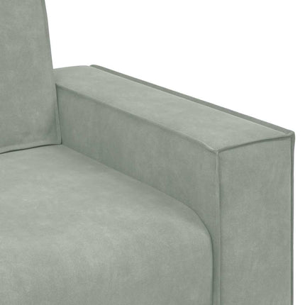 Sofa 3 stk. Lysegrå Linned-blandet stof