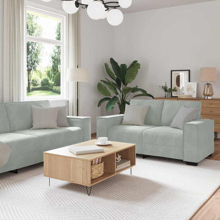 Sofa 3 stk. Lysegrå Linned-blandet stof