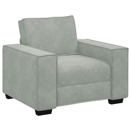 Sofa 3 stk. Lysegrå Linned-blandet stof