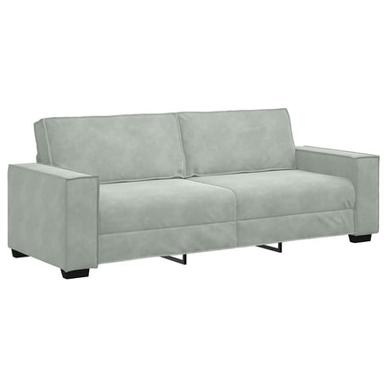 Sofa 3 stk. Lysegrå Linned-blandet stof