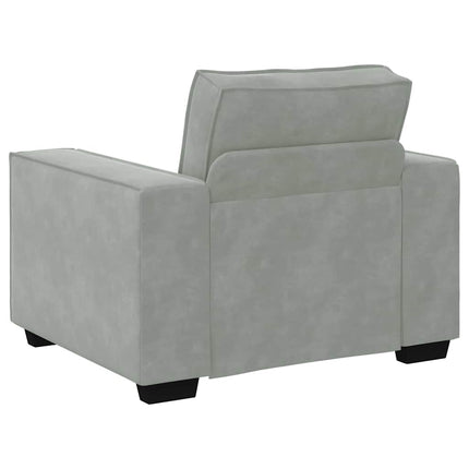 Sofa 3 stk. Lysegrå Linned-blandet stof