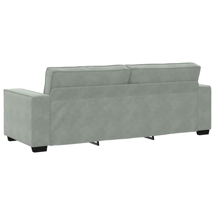 Sofa 3 stk. Lysegrå Linned-blandet stof
