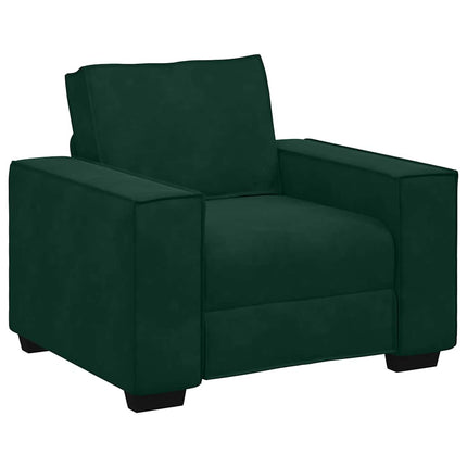 sofasæt 3 dele med hynder velour mørkegrøn