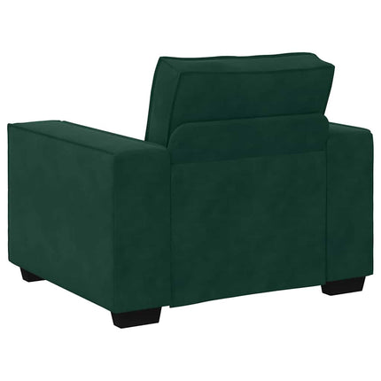sofasæt 3 dele med hynder velour mørkegrøn