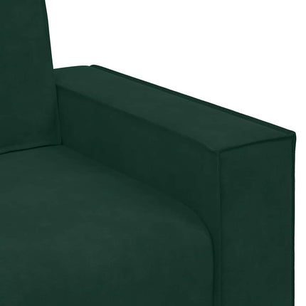 sofasæt 3 dele med hynder velour mørkegrøn