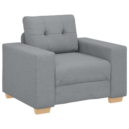 Sofa 3 stk. Lysegrå Linned-blandet stof