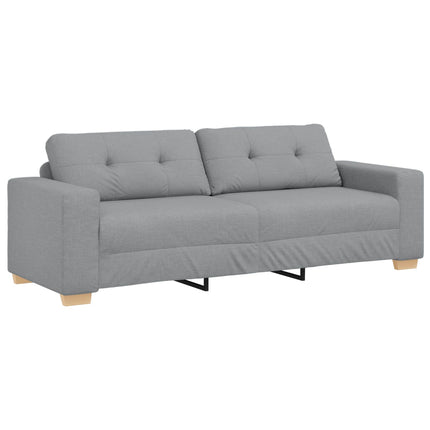 Sofa 3 stk. Lysegrå Linned-blandet stof