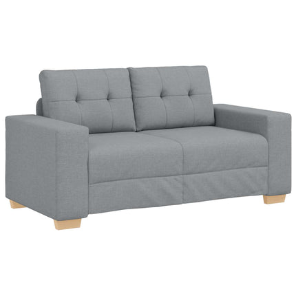 Sofa 3 stk. Lysegrå Linned-blandet stof
