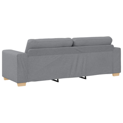 Sofa 3 stk. Lysegrå Linned-blandet stof