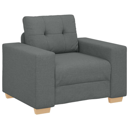 Sofa 3 pcs Mørkegrå 221 x 80 x 80 cm Linned-blandet stof