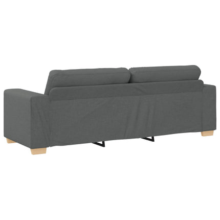 Sofa 3 pcs Mørkegrå 221 x 80 x 80 cm Linned-blandet stof