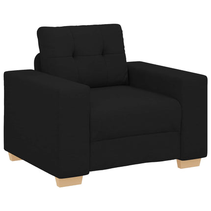 Sofa 3 pcs Sort 221 x 80 x 80 cm Linned-blandet stof