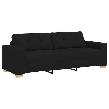 Sofa 3 pcs Sort 221 x 80 x 80 cm Linned-blandet stof