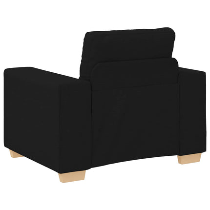 Sofa 3 pcs Sort 221 x 80 x 80 cm Linned-blandet stof