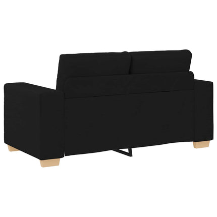 Sofa 3 pcs Sort 221 x 80 x 80 cm Linned-blandet stof