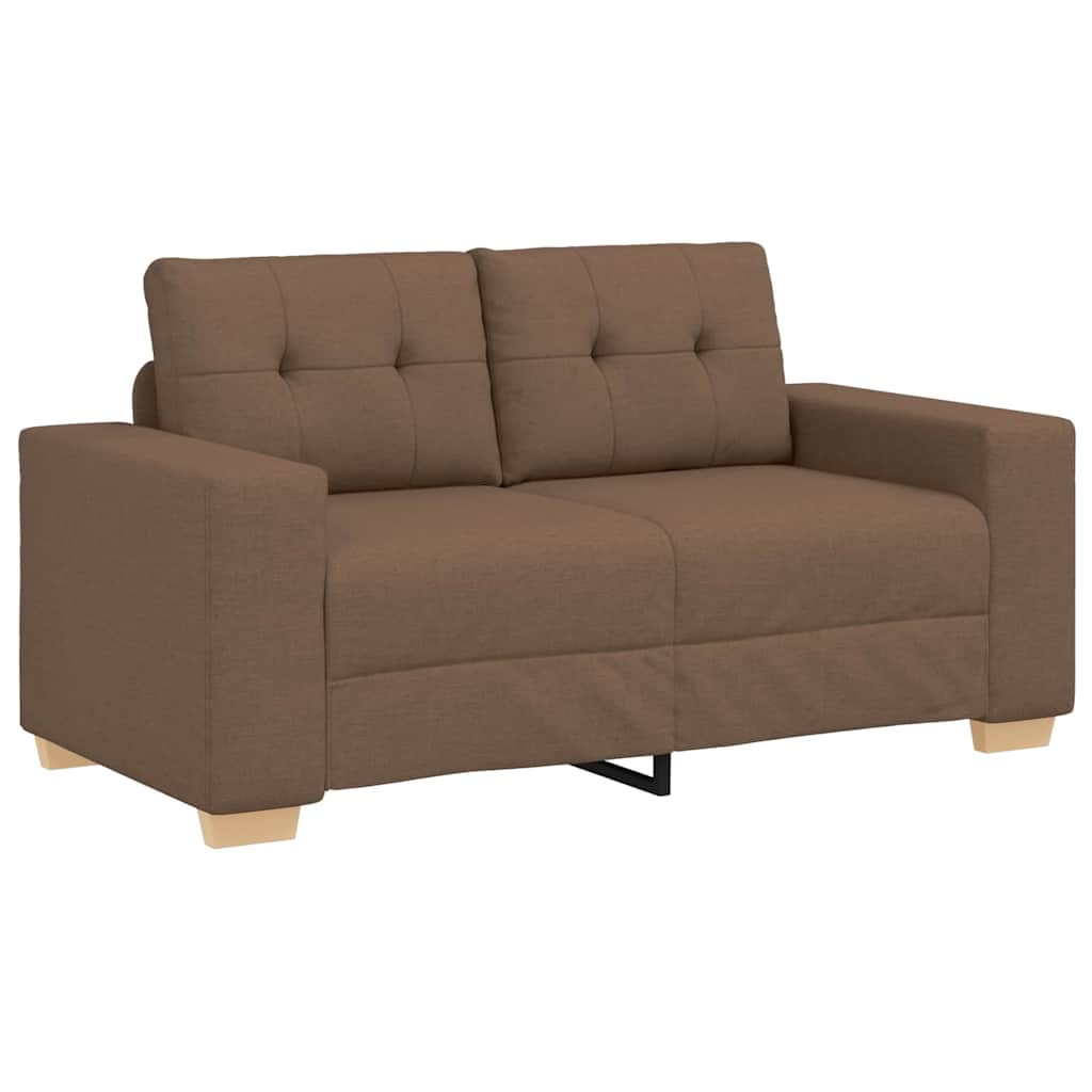 Sofa 3 pcs Brun Linned-blandet stof