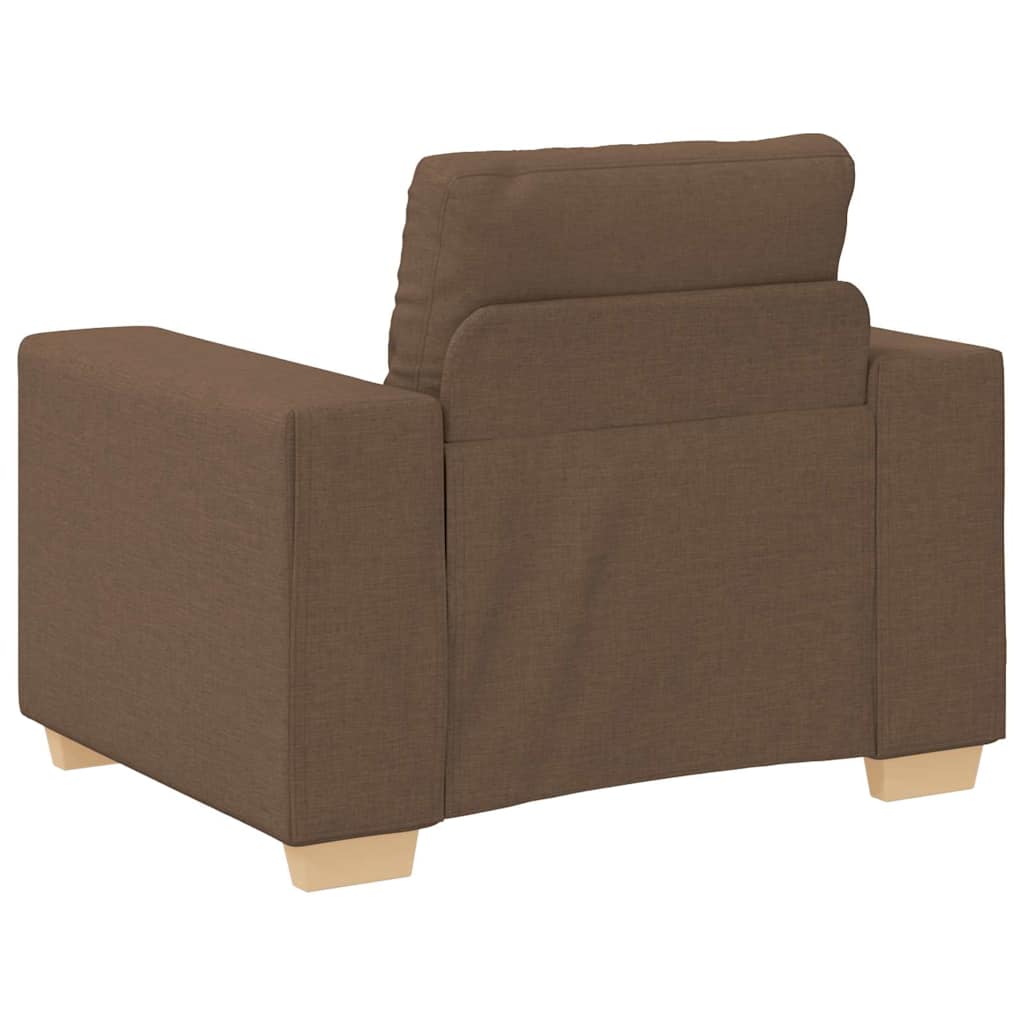 Sofa 3 pcs Brun Linned-blandet stof