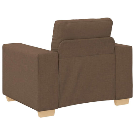 Sofa 3 stk. Brun Linned-blandet stof