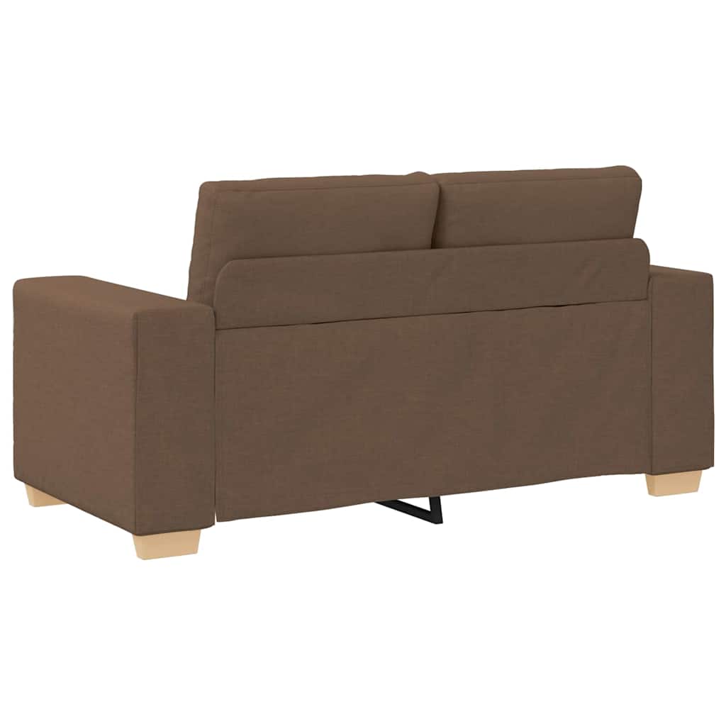 Sofa 3 pcs Brun Linned-blandet stof