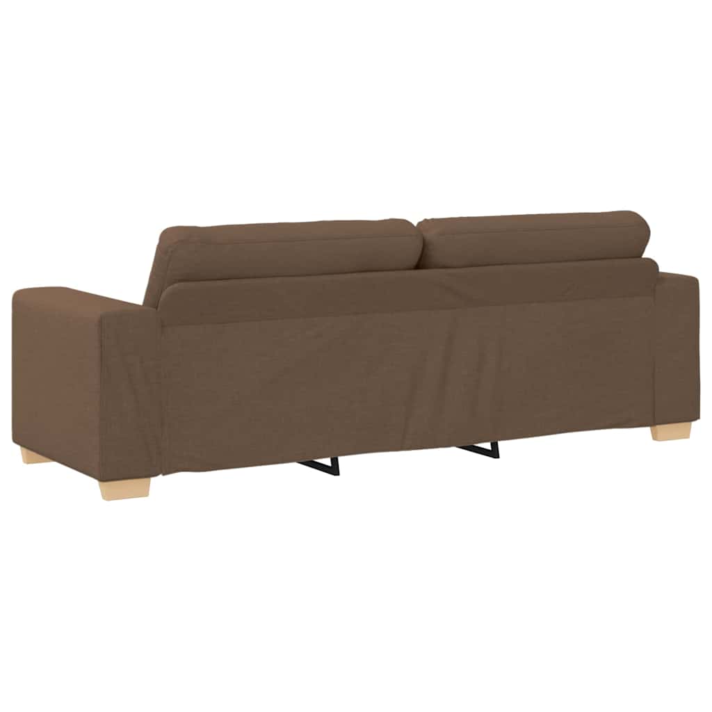 Sofa 3 pcs Brun Linned-blandet stof