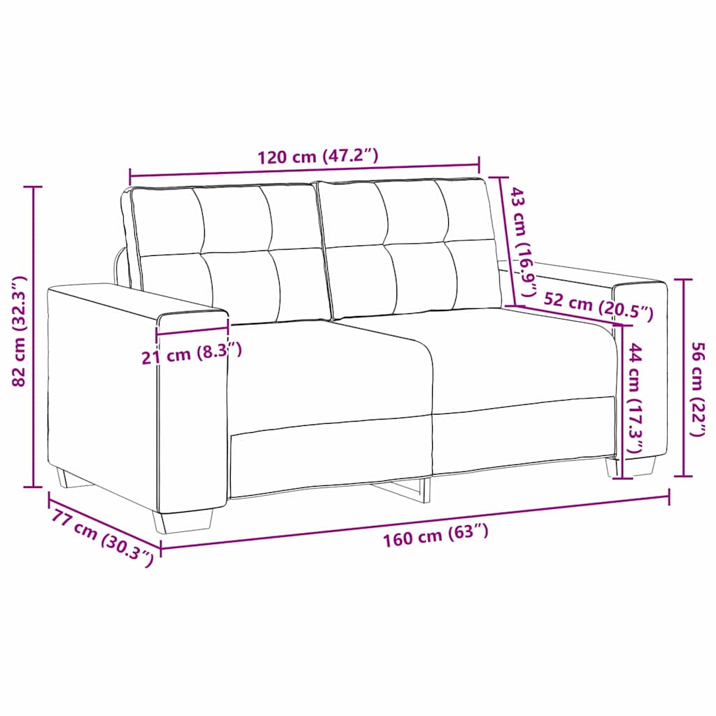 Sofa 3 pcs Brun Linned-blandet stof