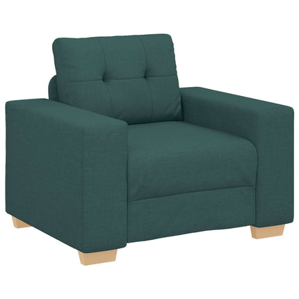 Sofa 3 pcs Mørkegrøn 221 x 80 x 80 cm Linned-blandet stof