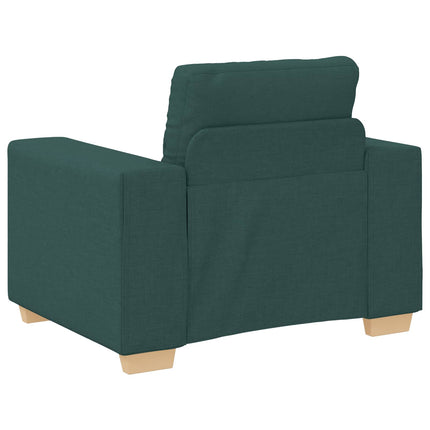 Sofa 3 pcs Mørkegrøn 221 x 80 x 80 cm Linned-blandet stof