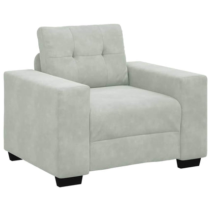 Sofa Sæt 3 pcs Lysegrå 221 x 80 x 80 cm Fløjl