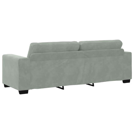 Sofa Sæt 3 pcs Lysegrå 221 x 80 x 80 cm Fløjl