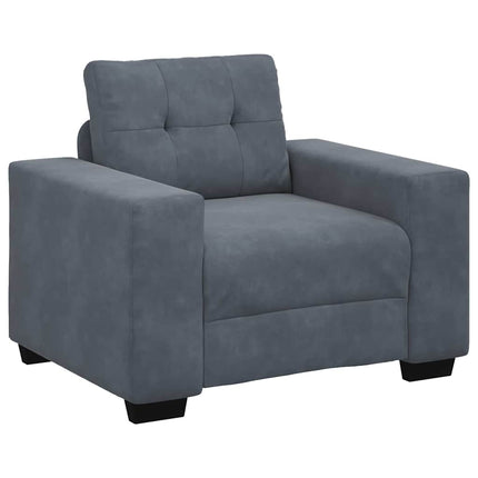 Sofa Sæt 3 pcs Mørkegrå 221 x 80 x 80 cm Fløjl